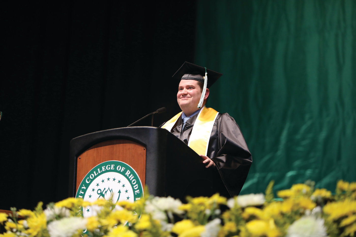 SUCCESS STORY: Michael Wynn, this year’s commencement speaker for CCRI, spoke about growing up in the state’s foster care system. “It is with the help of my community and CCRI that I have a plan for my future,” he said.